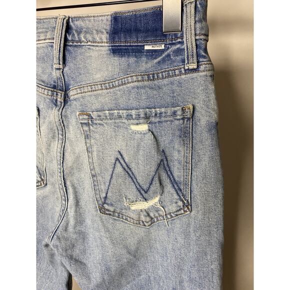 Mother The Tomcat Confession Blue Women's 26 Straight Distressed Ankle High Rise - Picture 6 of 10